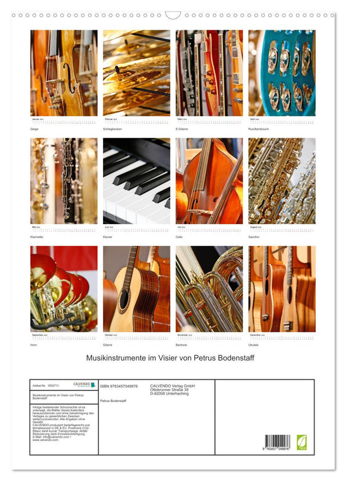 Musikinstrumente im Visier von Petrus Bodenstaff (CALVENDO Wandkalender 2025)
