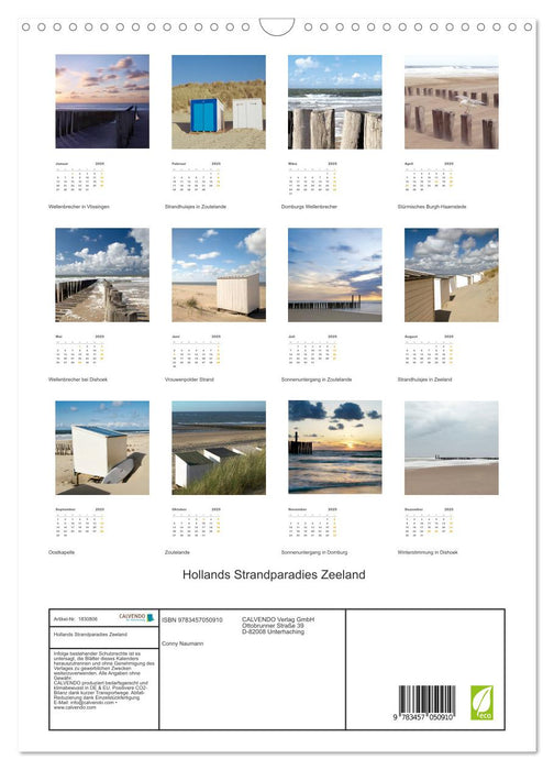 Hollands Strandparadies Zeeland (CALVENDO Wandkalender 2025)