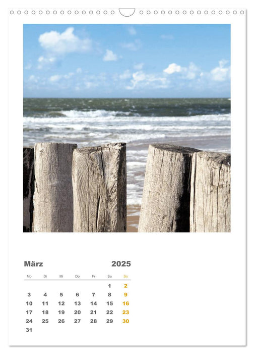 Hollands Strandparadies Zeeland (CALVENDO Wandkalender 2025)