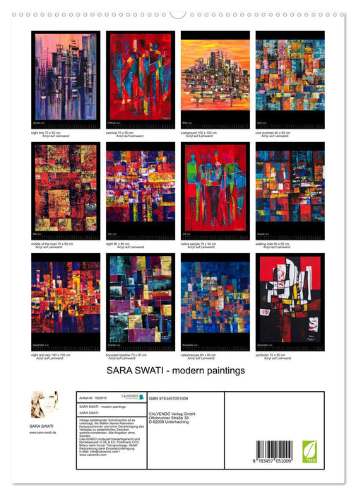 SARA SWATI - modern paintings (CALVENDO Wandkalender 2025)