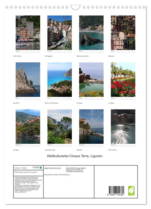 Weltkulturerbe Cinque Terre, Ligurien (CALVENDO Wandkalender 2025)