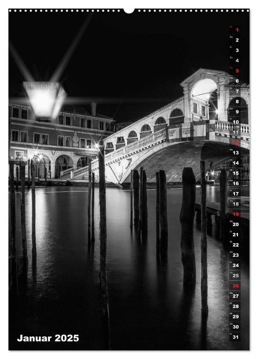 Monochromes Venedig - Klassische Momente (CALVENDO Wandkalender 2025)