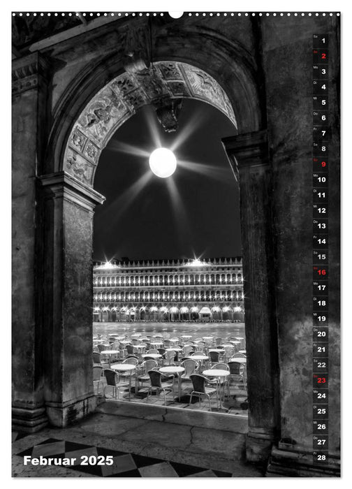 Monochromes Venedig - Klassische Momente (CALVENDO Wandkalender 2025)