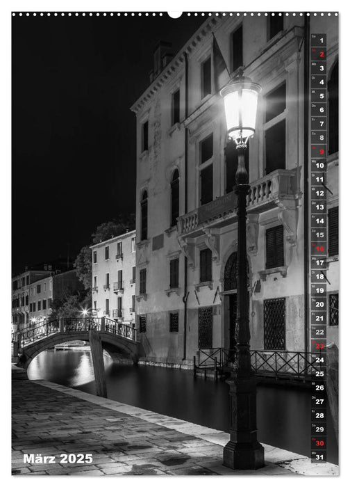 Monochromes Venedig - Klassische Momente (CALVENDO Wandkalender 2025)