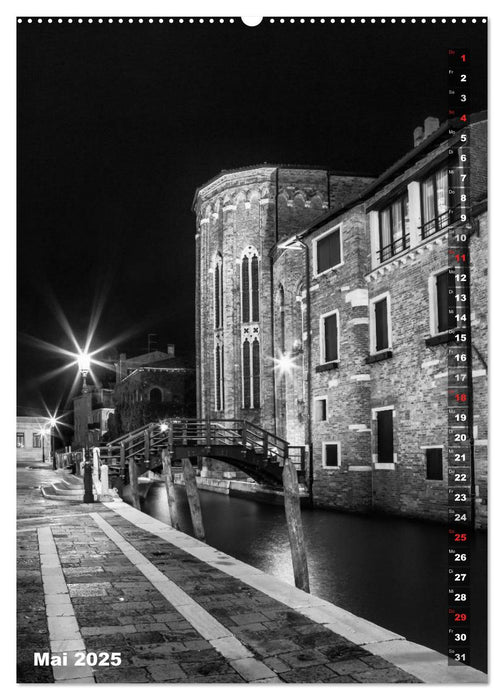 Monochromes Venedig - Klassische Momente (CALVENDO Wandkalender 2025)