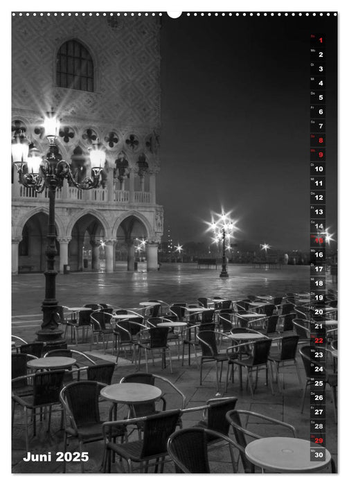 Monochromes Venedig - Klassische Momente (CALVENDO Wandkalender 2025)