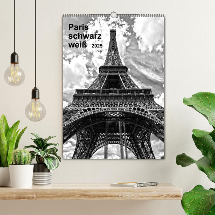 Paris schwarz weiß 2025 (CALVENDO Wandkalender 2025)