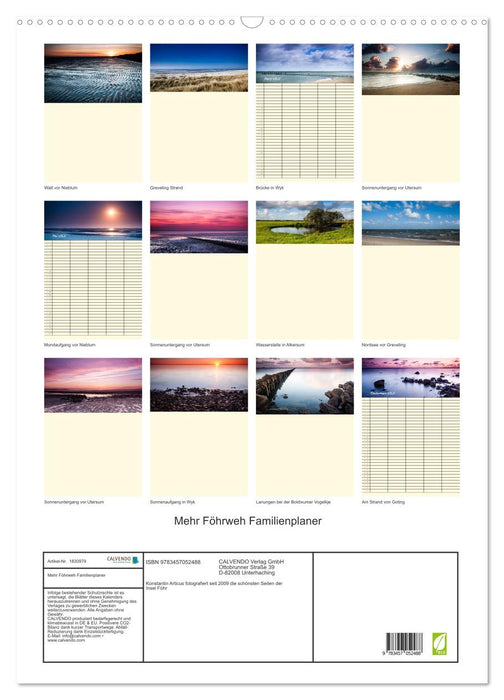 Mehr Föhrweh Familienplaner (CALVENDO Wandkalender 2025)