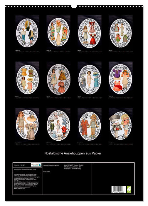 Nostalgische Anziehpuppen aus Papier (CALVENDO Wandkalender 2025)