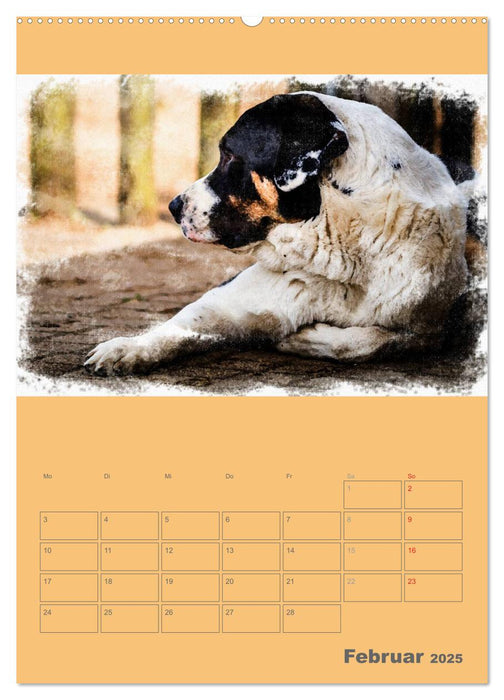 Hunde in Aquarell - Jahresplaner (CALVENDO Wandkalender 2025)