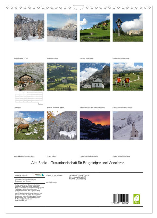 Alta Badia – Traumlandschaft für Bergsteiger und Wanderer (CALVENDO Wandkalender 2025)