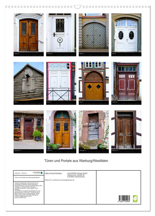 Türen und Portale aus Warburg/Westfalen (CALVENDO Wandkalender 2025)