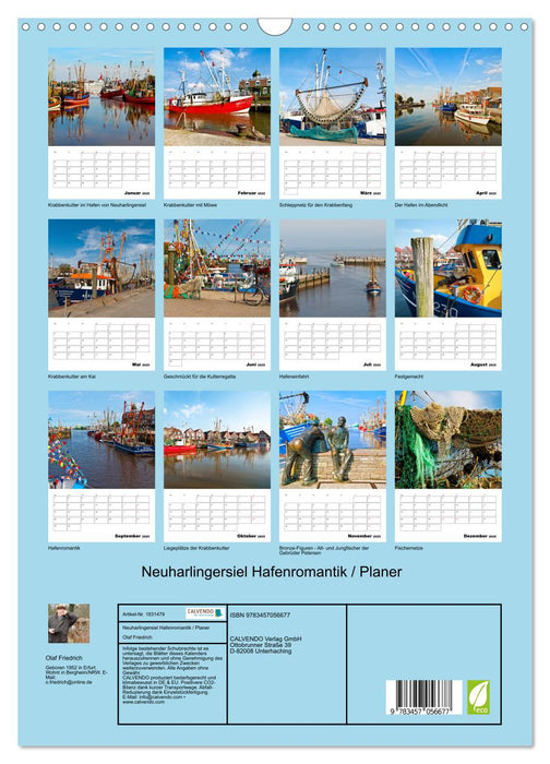 Neuharlingersiel Hafenromantik / Planer (CALVENDO Wandkalender 2025)