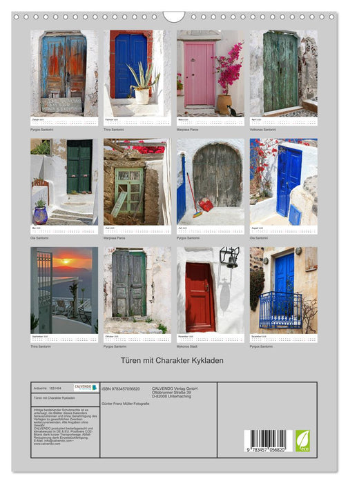 Türen mit Charakter Kykladen (CALVENDO Wandkalender 2025)