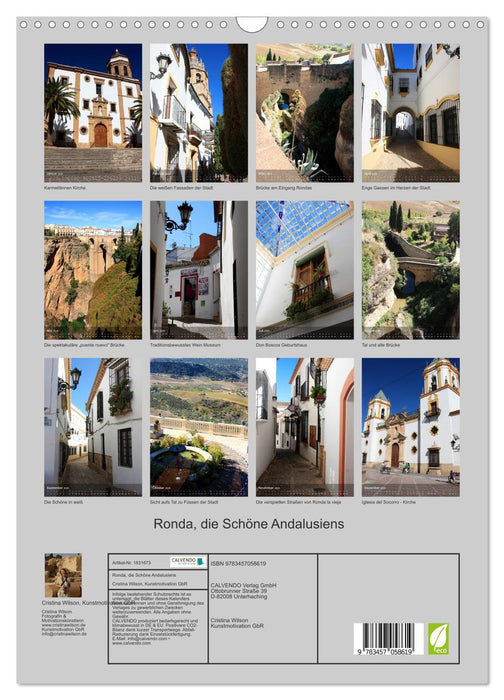Ronda, die Schöne Andalusiens (CALVENDO Wandkalender 2025)