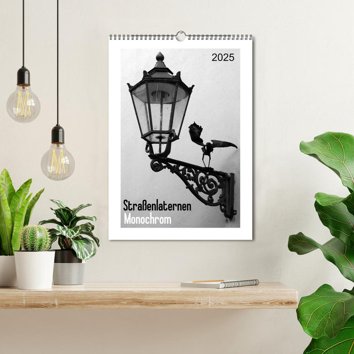 Straßenlaternen Monochrom (CALVENDO Wandkalender 2025)