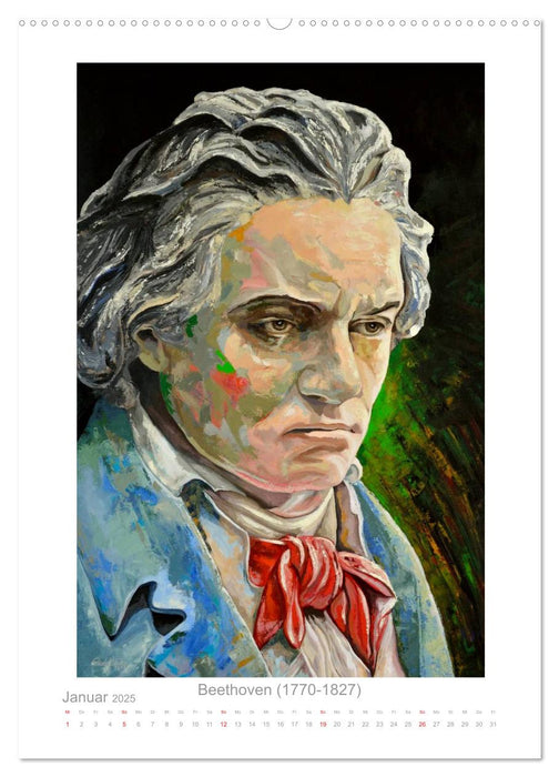 PopArt Bilder berühmter Komponisten (CALVENDO Wandkalender 2025)