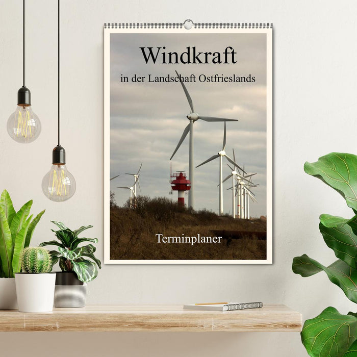 Windkraft in der Landschaft Ostfrieslands / Terminplaner (CALVENDO Wandkalender 2025)