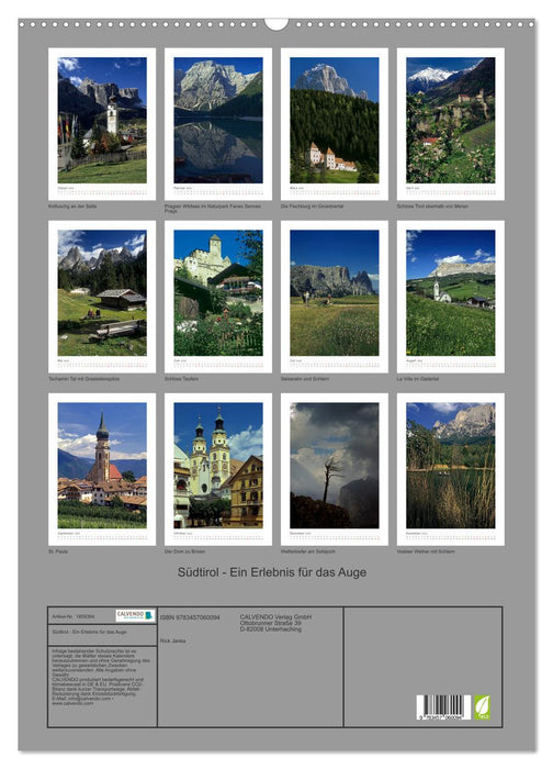 Südtirol - Ein Erlebnis für das Auge (CALVENDO Wandkalender 2025)