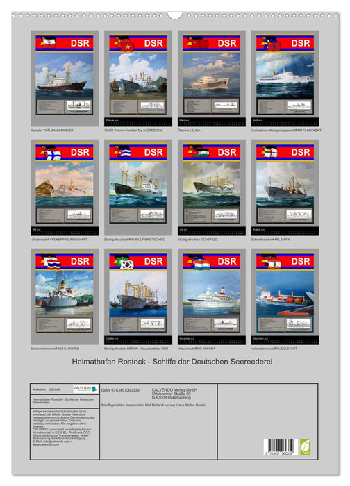 Heimathafen Rostock - Schiffe der Deutschen Seereederei (CALVENDO Wandkalender 2025)