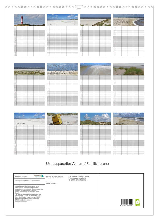 Urlaubsparadies Amrum / Familienplaner (CALVENDO Wandkalender 2025)