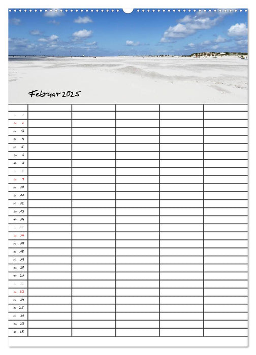 Urlaubsparadies Amrum / Familienplaner (CALVENDO Wandkalender 2025)