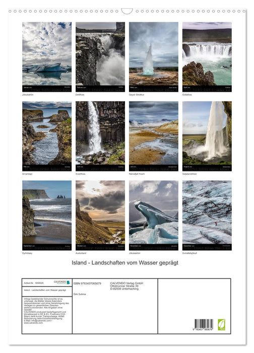 Island - Landschaften vom Wasser geprägt (CALVENDO Wandkalender 2025)