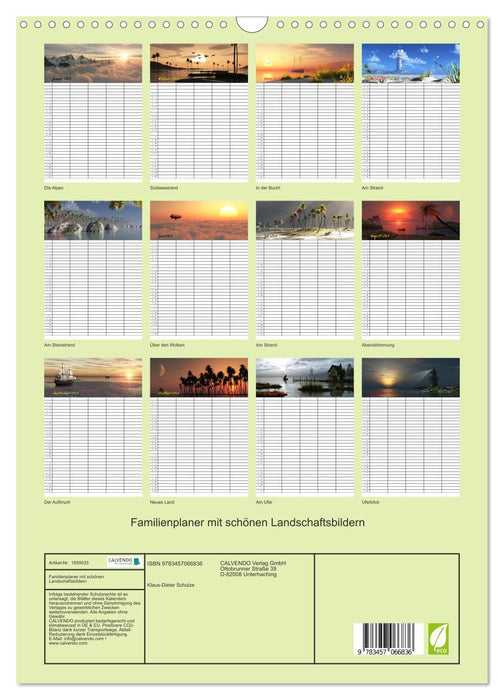 Familienplaner mit schönen Landschaftsbildern (CALVENDO Wandkalender 2025)
