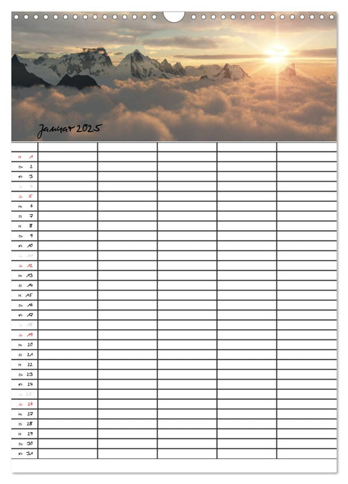 Familienplaner mit schönen Landschaftsbildern (CALVENDO Wandkalender 2025)