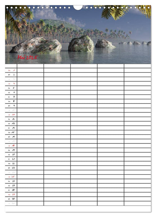 Familienplaner mit schönen Landschaftsbildern (CALVENDO Wandkalender 2025)