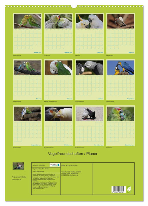 Vogelfreundschaften / Planer (CALVENDO Wandkalender 2025)