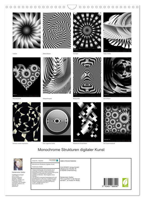 Monochrome Strukturen digitaler Kunst (CALVENDO Wandkalender 2025)