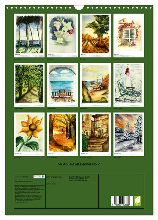 Der Aquarell-Kalender No.2 (CALVENDO Wandkalender 2025)
