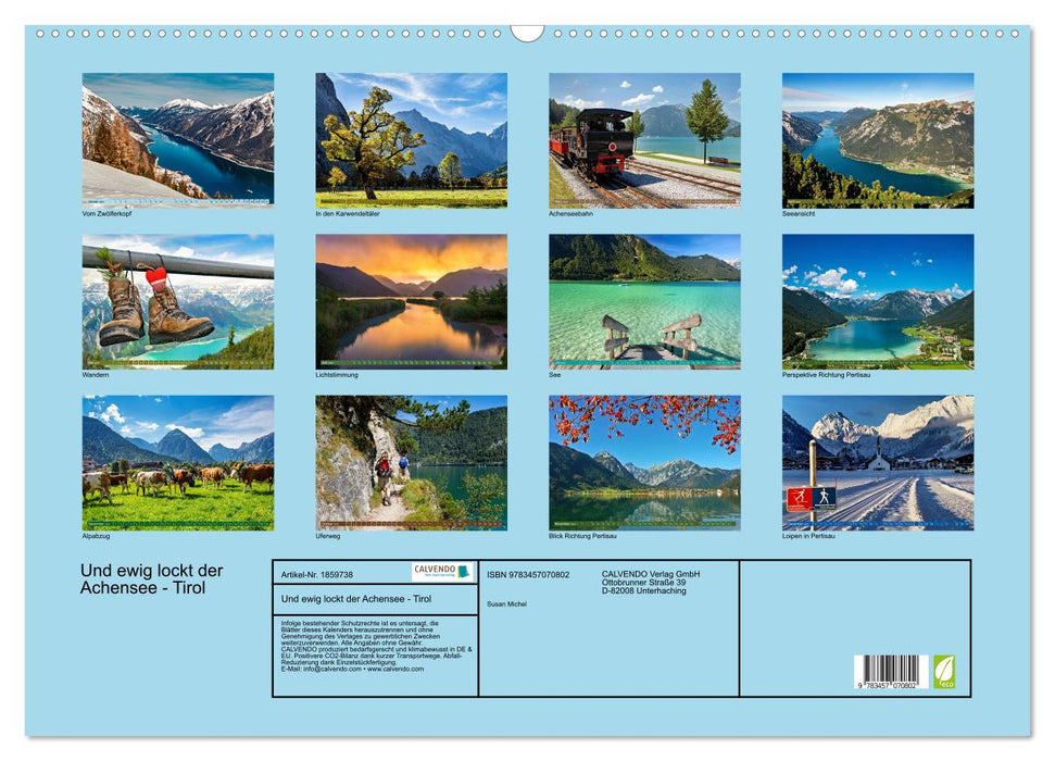 Und ewig lockt der Achensee - Tirol (CALVENDO Wandkalender 2025)