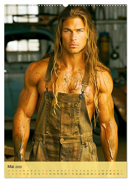 In der Werkstatt. Männer, Muskeln, coole Typen (CALVENDO Premium Wandkalender 2025)