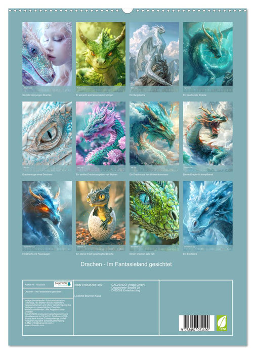 Drachen - Im Fantasieland gesichtet (CALVENDO Premium Wandkalender 2025)