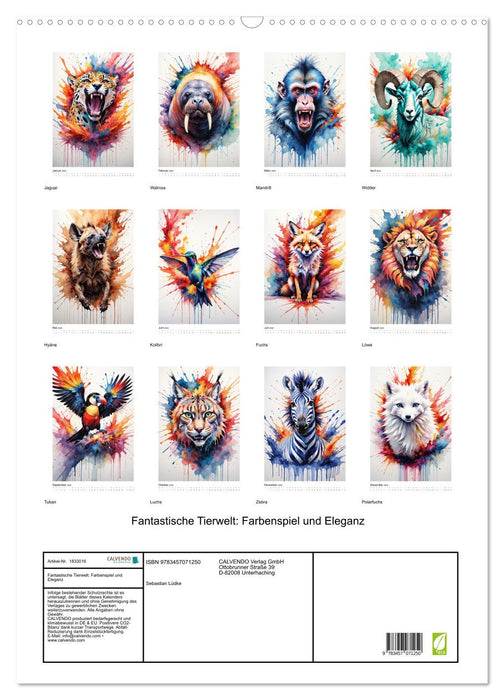 Fantastische Tierwelt: Farbenspiel und Eleganz (CALVENDO Wandkalender 2025)