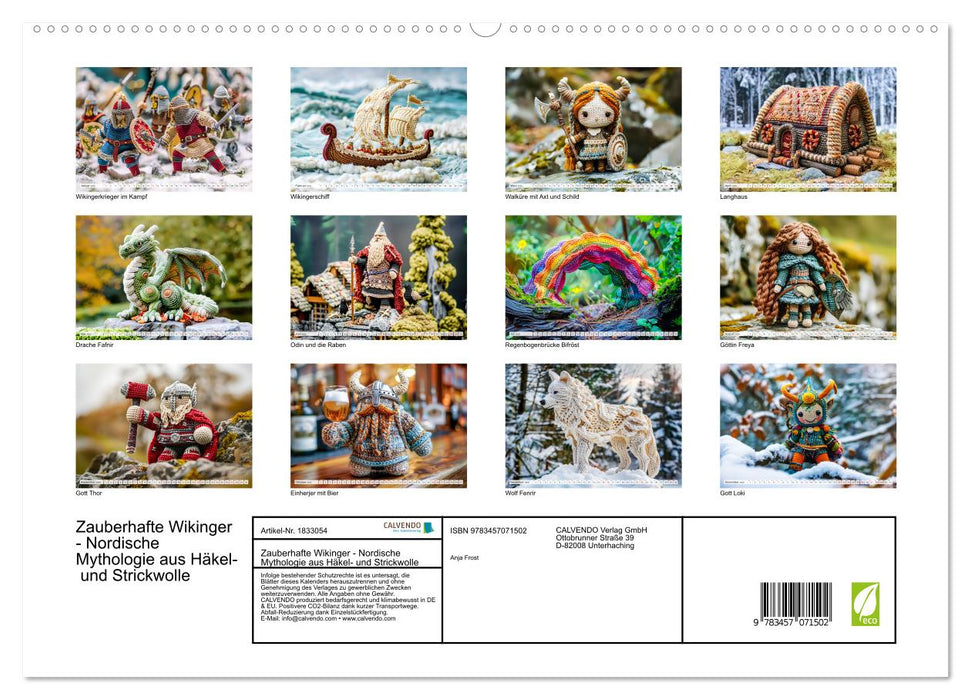 Zauberhafte Wikinger - Nordische Mythologie aus Häkel- und Strickwolle (CALVENDO Premium Wandkalender 2025)