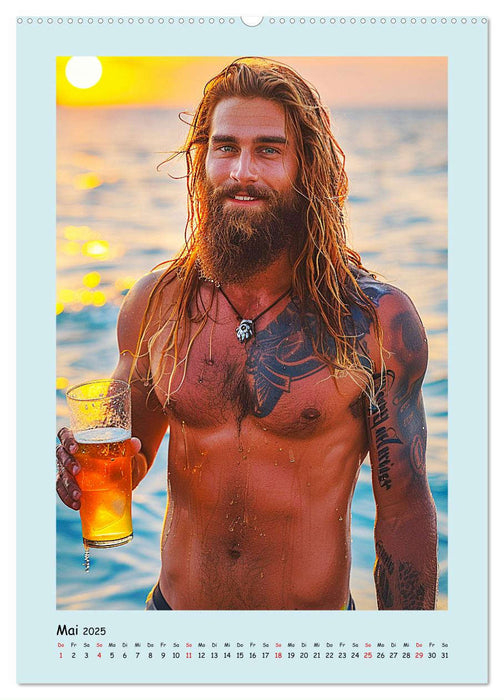 Strandsommer. Männer. Coole Typen am Meer (CALVENDO Wandkalender 2025)