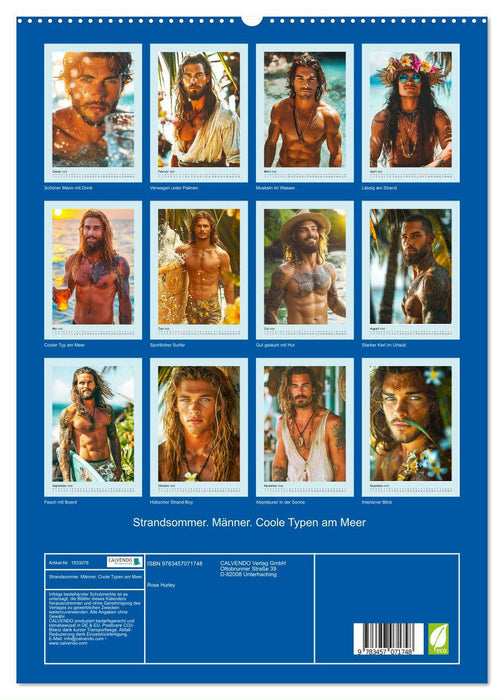 Strandsommer. Männer. Coole Typen am Meer (CALVENDO Premium Wandkalender 2025)