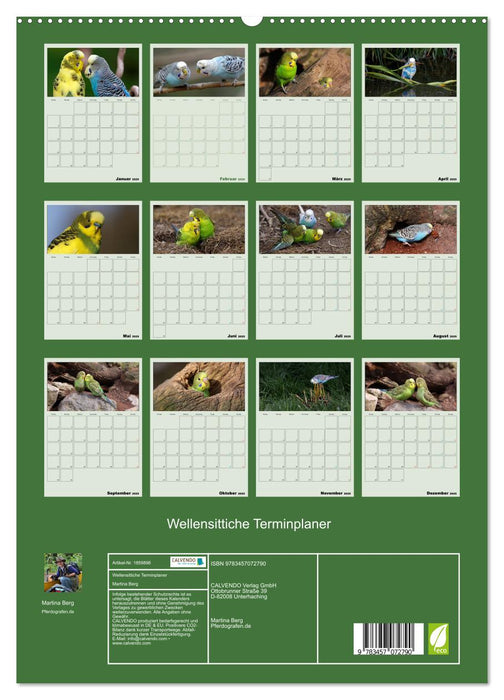 Wellensittiche Terminplaner (CALVENDO Premium Wandkalender 2025)