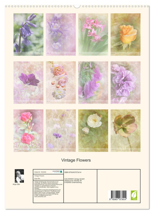 Vintage Flowers (CALVENDO Premium Wandkalender 2025)