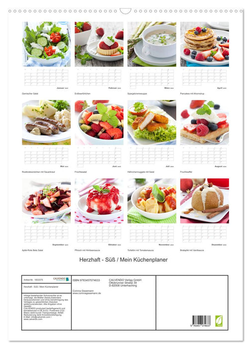 Herzhaft - Süß / Mein Küchenplaner (CALVENDO Wandkalender 2025)