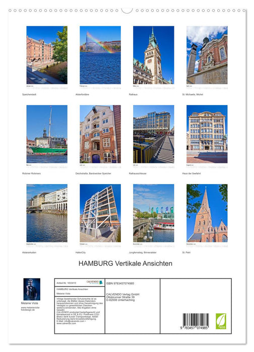 HAMBURG Vertikale Ansichten (CALVENDO Premium Wandkalender 2025)