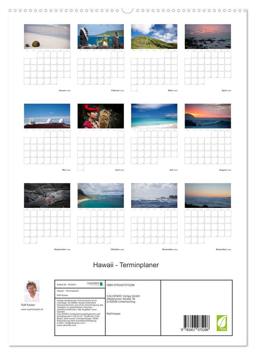 Hawaii - Terminplaner (CALVENDO Premium Wandkalender 2025)