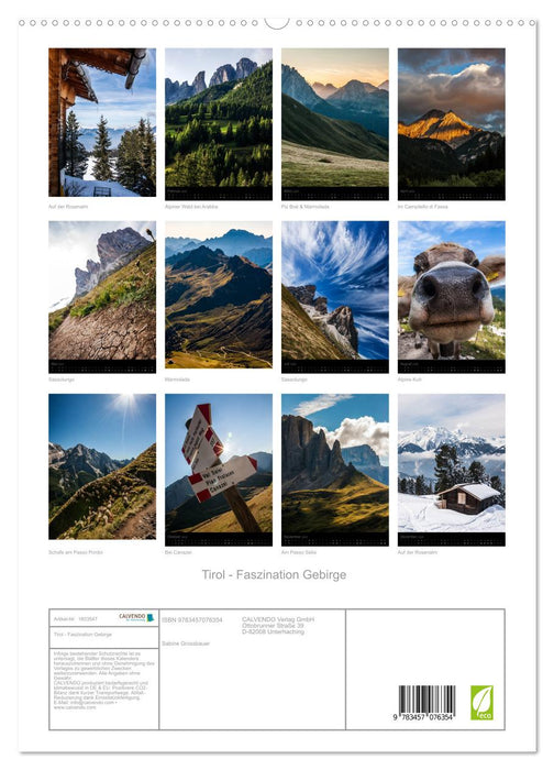 Tirol - Faszination Gebirge (CALVENDO Premium Wandkalender 2025)