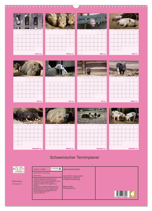 Schweinischer Terminplaner (CALVENDO Wandkalender 2025)