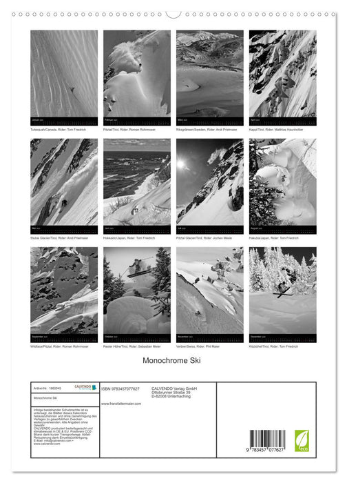 Monochrome Ski (CALVENDO Premium Wandkalender 2025)