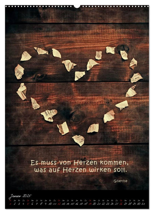 Die Liebe und Das Herz (CALVENDO Premium Wandkalender 2025)