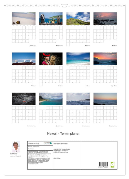 Hawaii - Terminplaner (CALVENDO Wandkalender 2025)